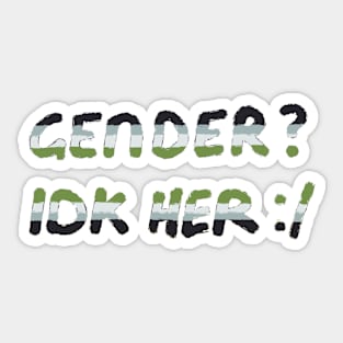 Copy of gender? (agender) Sticker